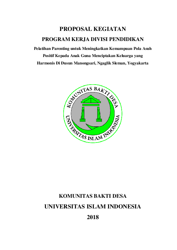 (PDF) PROPOSAL KEGIATAN PROGRAM KERJA DIVISI PENDIDIKAN