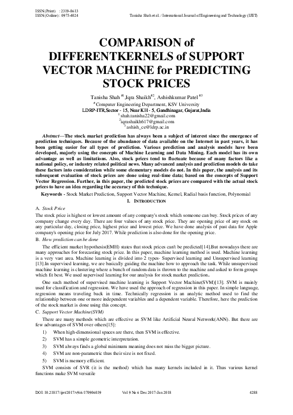 (PDF) COMPARISON of DIFFERENTKERNELS of SUPPORT VECTOR MACHINE for ...