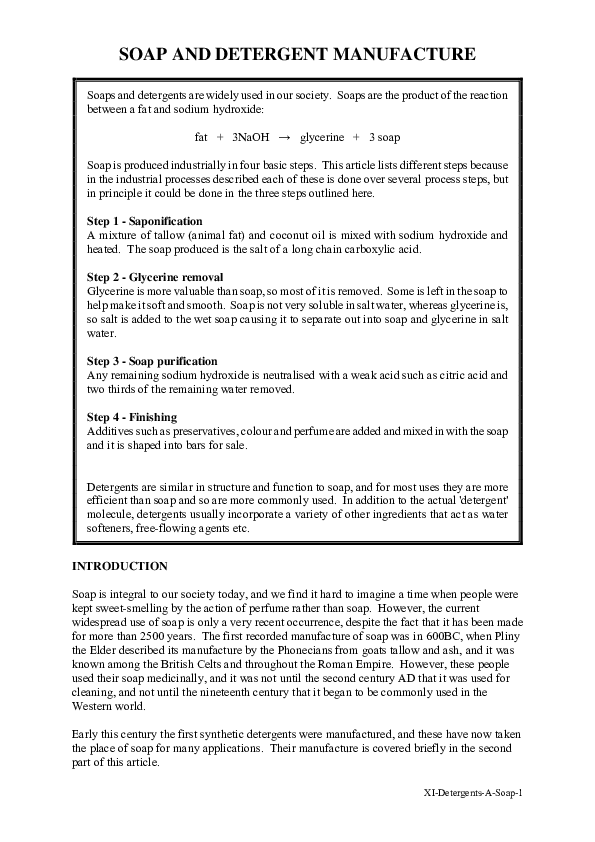 (PDF) SOAP AND DETERGENT MANUFACTURE Tunde Osifejo Academia.edu
