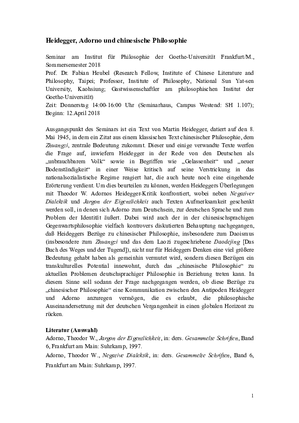 Philosophie datieren