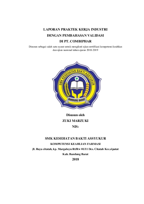 Doc Laporan Praktek Kerja Industri Marzuki Sayang Meilani Academia Edu