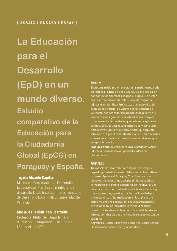 (PDF) La Educación para el Desarrollo (EpD) en un mundo diverso ...