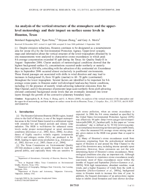 (PDF) An analysis of the vertical structure of the atmosphere and the ...