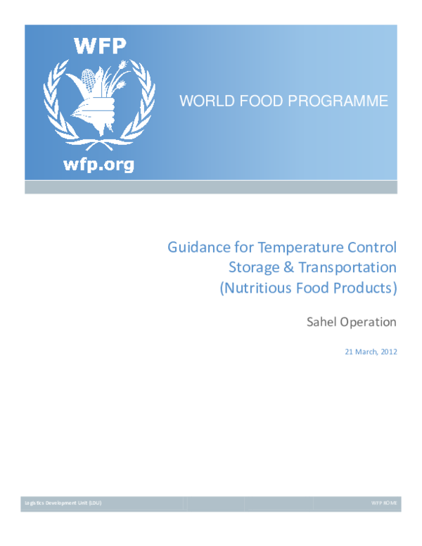 (PDF) Logistics Development Unit (LDU) WORLD FOOD PROGRAMME