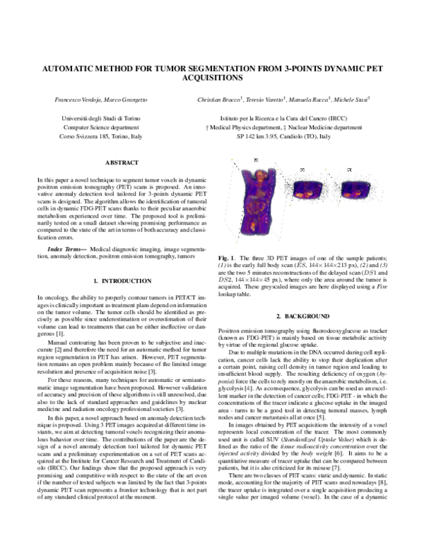 (PDF) Automatic method for tumor segmentation from 3-points dynamic PET ...