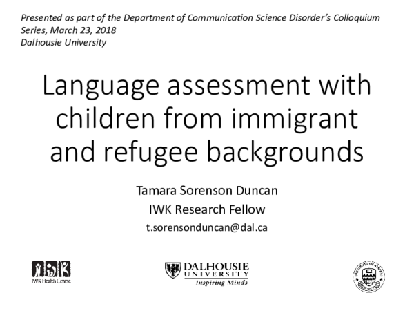 (PDF) Language assessment with children from immigrant and refugee ...