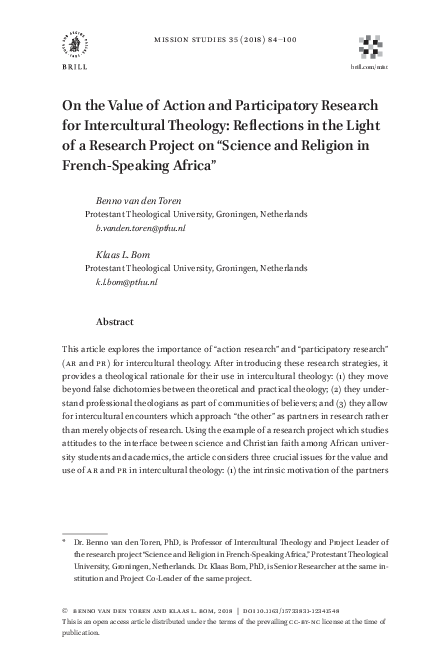 (PDF) On the Value of Action and Participatory Research for ...