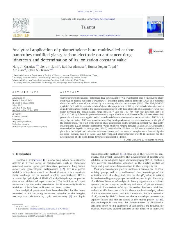 (PDF) Analytical application of polymethylene blue-multiwalled carbon ...