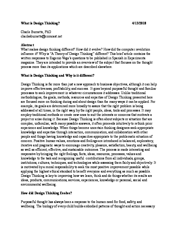 (PDF) What is Design Thinking