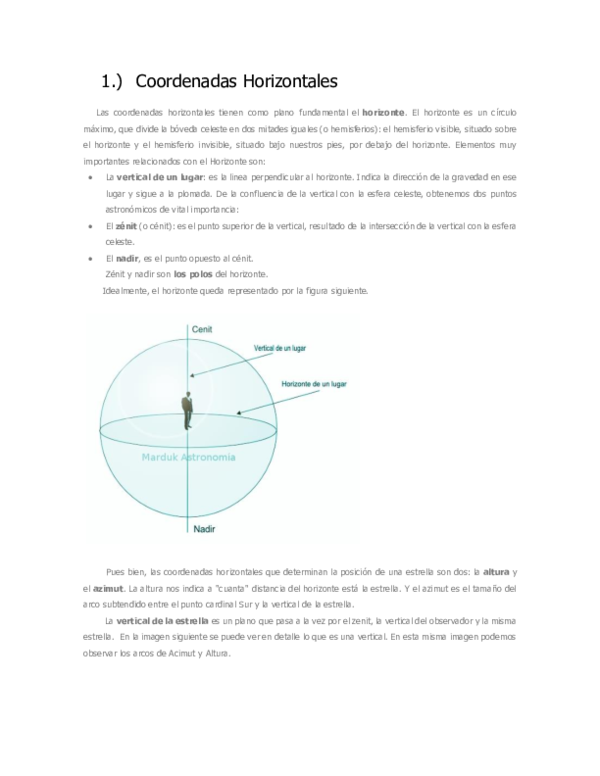 (DOC) Coordenadas Horizontales