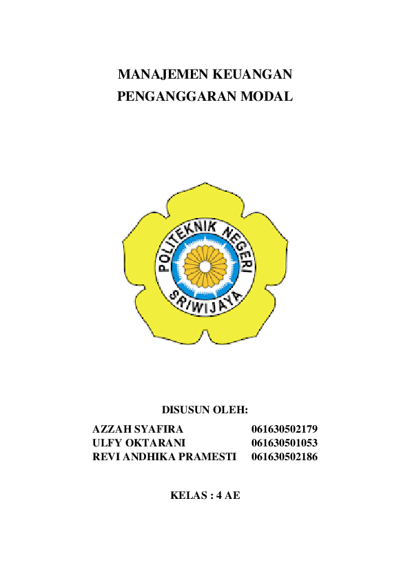 Doc Manajemen Keuangan Penganggaran Modal Docx Azzah Syafira Academia Edu