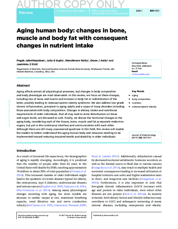 (PDF) AUTHOR COPY ONLY Aging human body: changes in bone, muscle and ...
