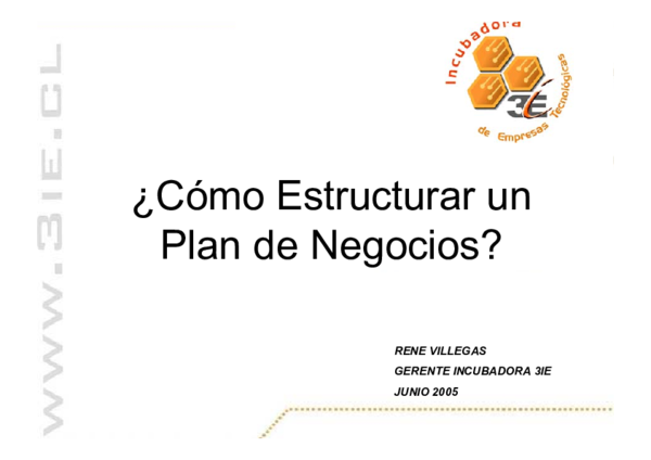 (PDF) Cómo Estructurar un Plan de Negocios