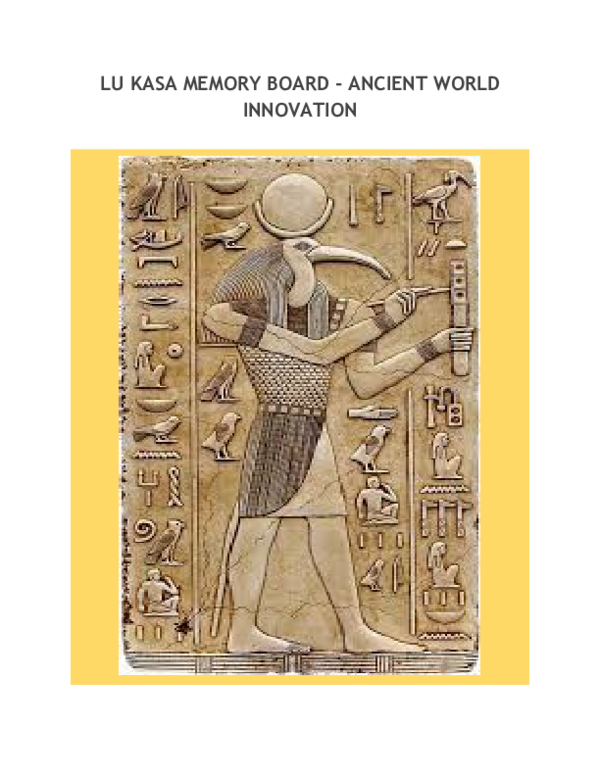 (PDF) LUKASA MEMORY BOARD ANCIENT WORLD INNOVATION Patrick Kapuya