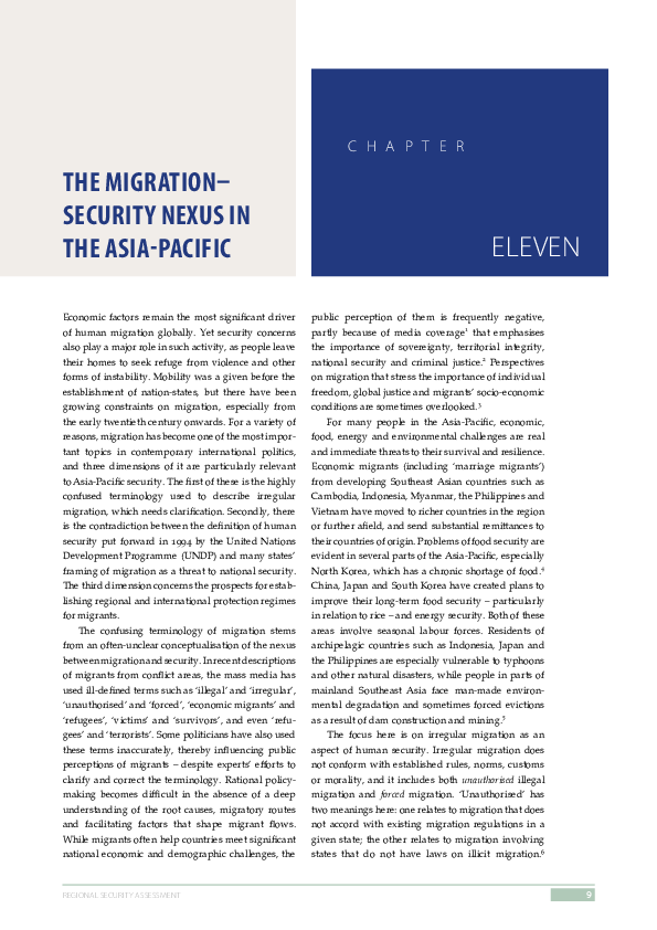 (PDF) REGIONAL SECURITY ASSESSMENT THE MIGRATION– SECURITY NEXUS IN THE ...