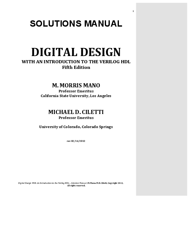 (PDF) DIGITAL DESIGN WITH AN INTRODUCTION TO THE VERILOG HDL Fifth Edition Daud Bin Mazhar