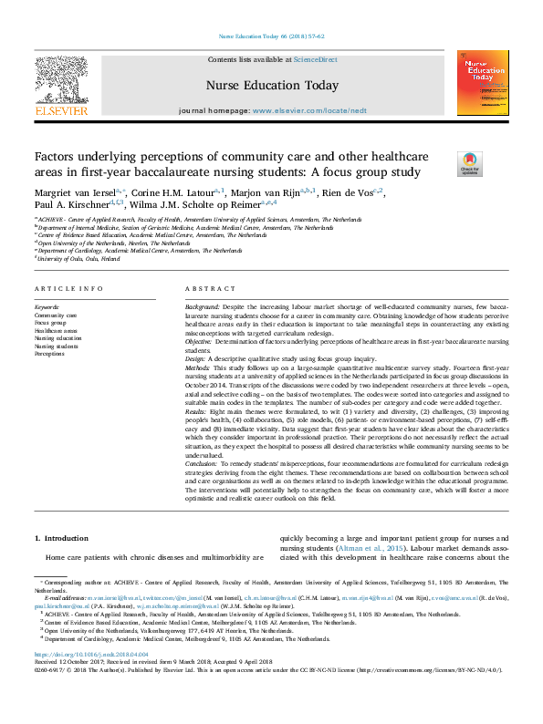(PDF) Factors underlying perceptions of community care and other ...