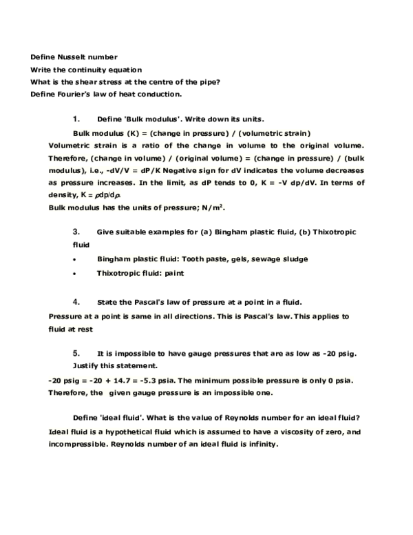 (DOC) Fluid Mechanics Interview Questions dkjbf a Academia.edu