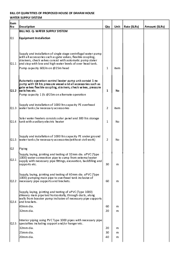 Plumbing Boq Example Bill Of Quantities For Plumbing - vrogue.co
