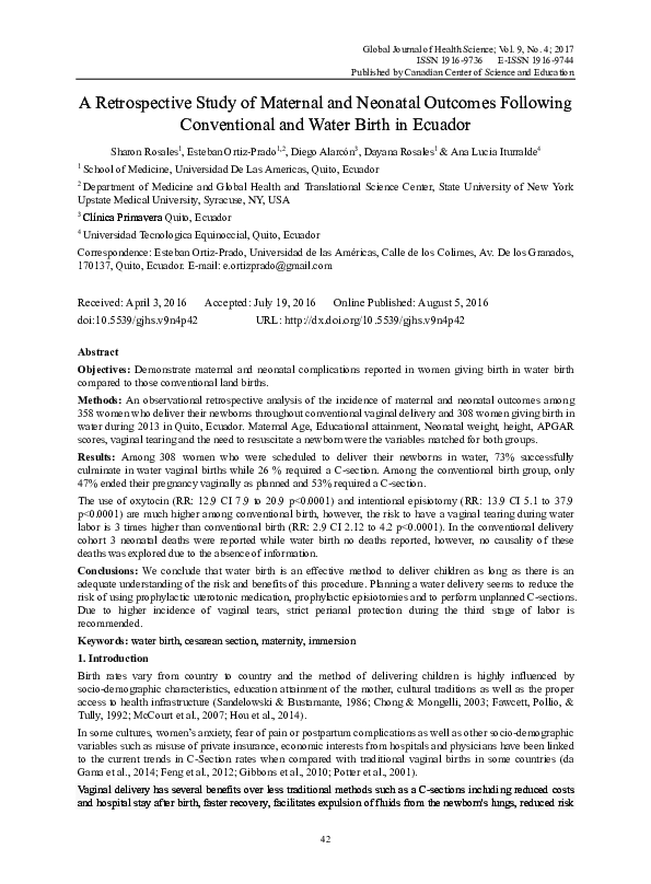 (PDF) A Retrospective Study of Maternal and Neonatal Following