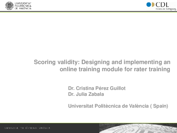 (PDF) Scoring validity: developing a training course for raters of ...