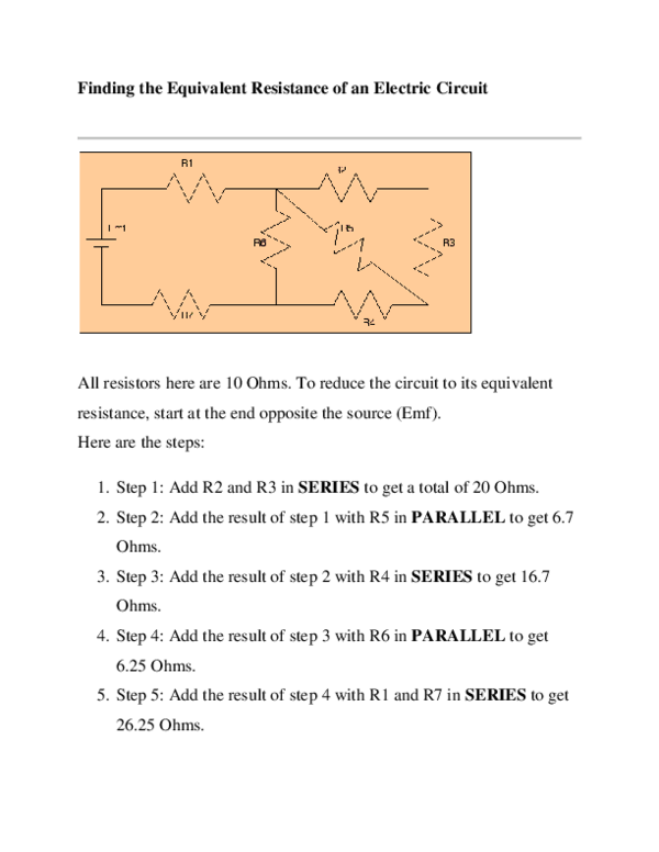 (DOC) Finding the Equivalent Resistance of an Electric Circuit adane