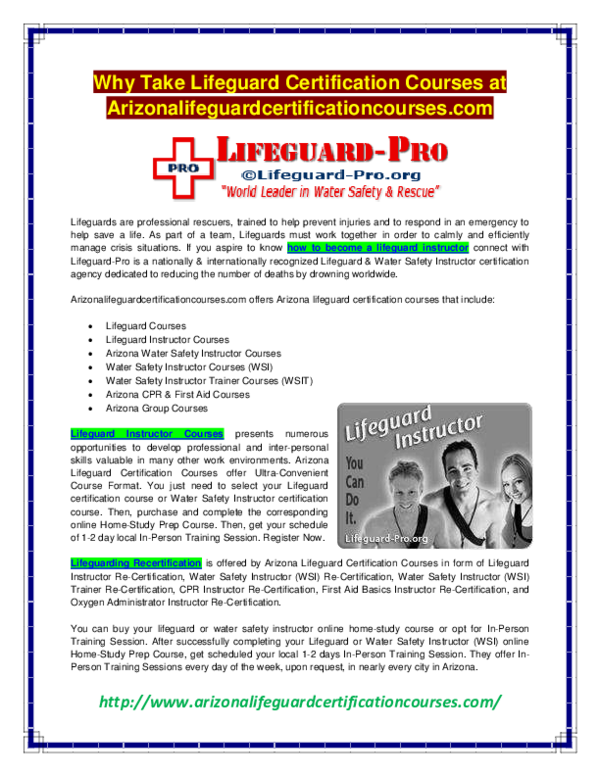 (PDF) How To A Lifeguard Arizona Lifeguard Academia.edu