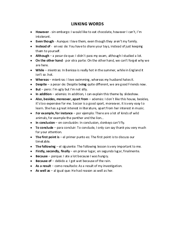 (DOC) LINKING WORDS Esti M Academia.edu