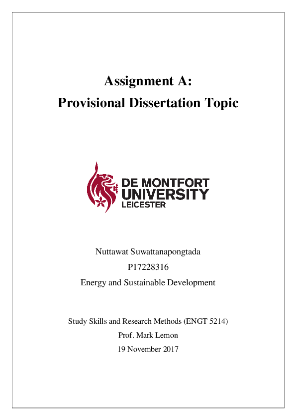 Dissertation in renewable energy management