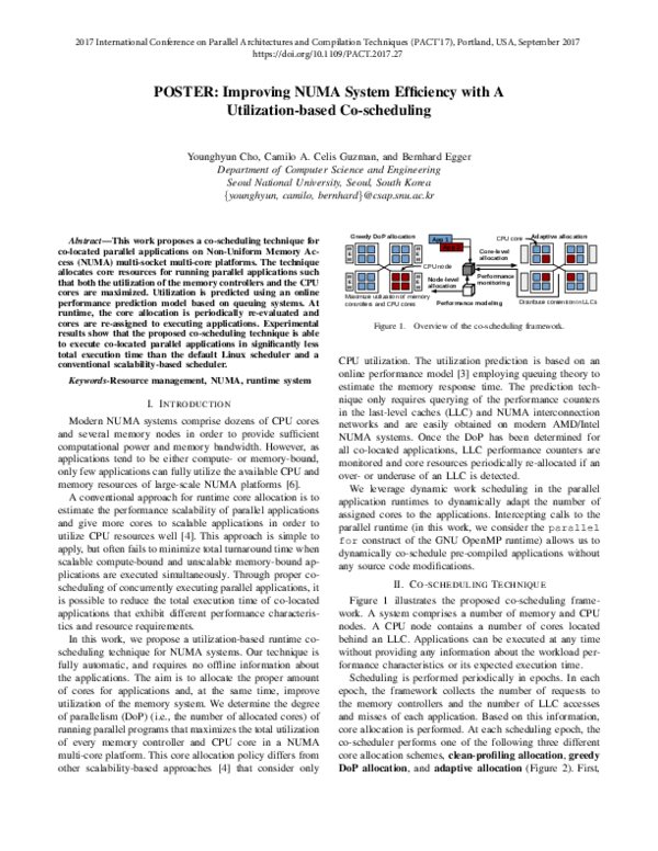 Pdf Poster Improving Numa System Efficiency With A Utilization