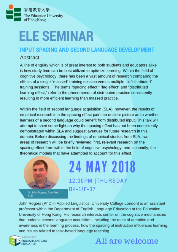 (PDF) INPUT SPACING AND SECOND LANGUAGE DEVELOPMENT