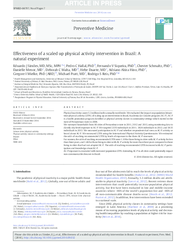 (PDF) Effectiveness of a scaled up physical activity intervention in ...