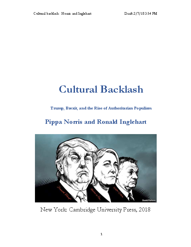 PDF) Cultural Backlash Trump, Brexit, and the Rise of