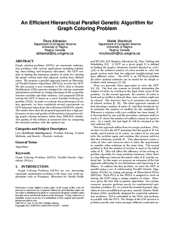 (PDF) An Efficient Hierarchical Parallel Genetic Algorithm for Graph ...