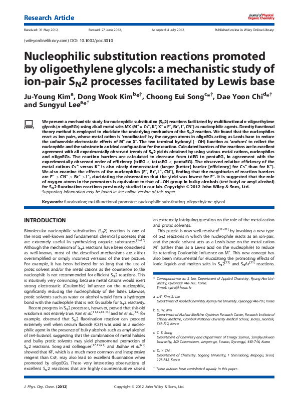 Determine the mechanism of nucleophilic substitution image