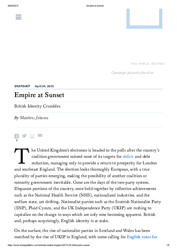 (PDF) Empire at Sunset British Identity Crumbles
