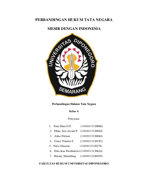 Perbandingan Hukum Tata Negara Mesir dengan Indonesia