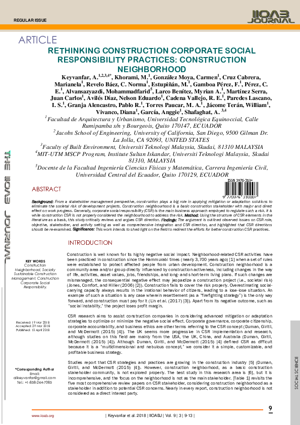 (PDF) RETHINKING CONSTRUCTION CORPORATE SOCIAL RESPONSIBILITY PRACTICES ...