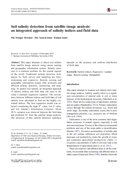 Classification of saline soil picture