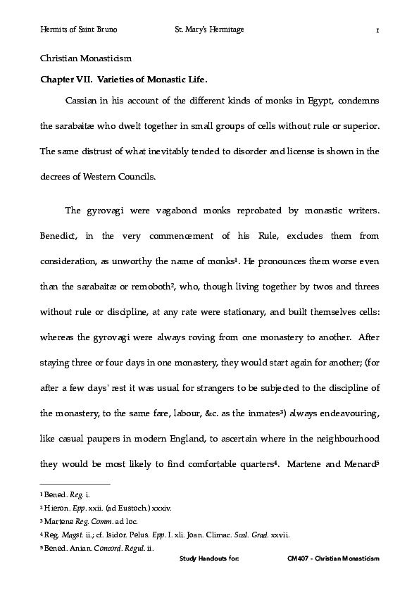 (PDF) 7. Christian Monasticism.-- Varieties of Monastic Life