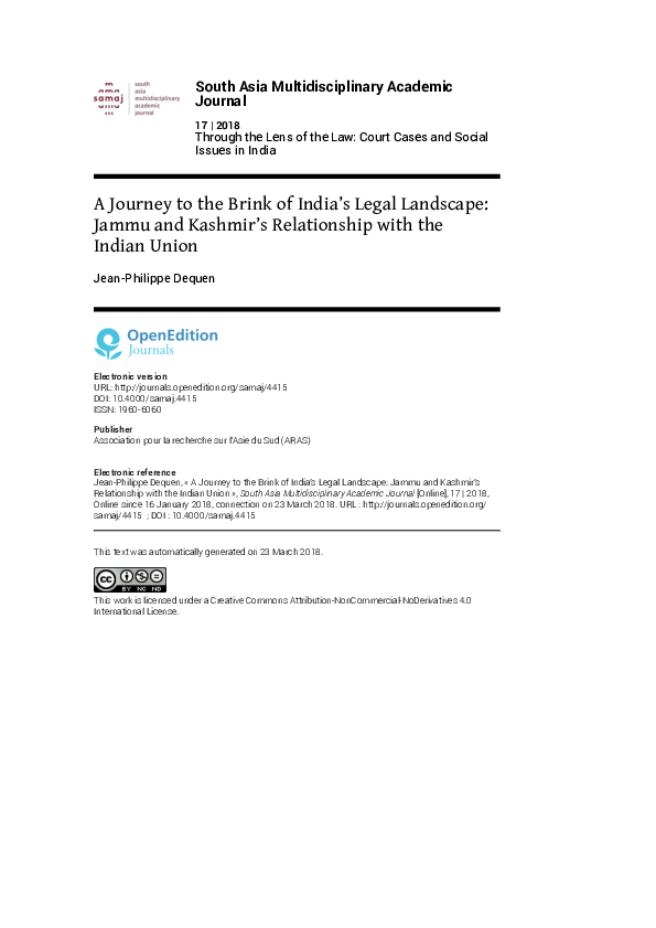 (PDF) Instrument Of Accession Jammu Kashmir Yasir Aslam Academia.edu