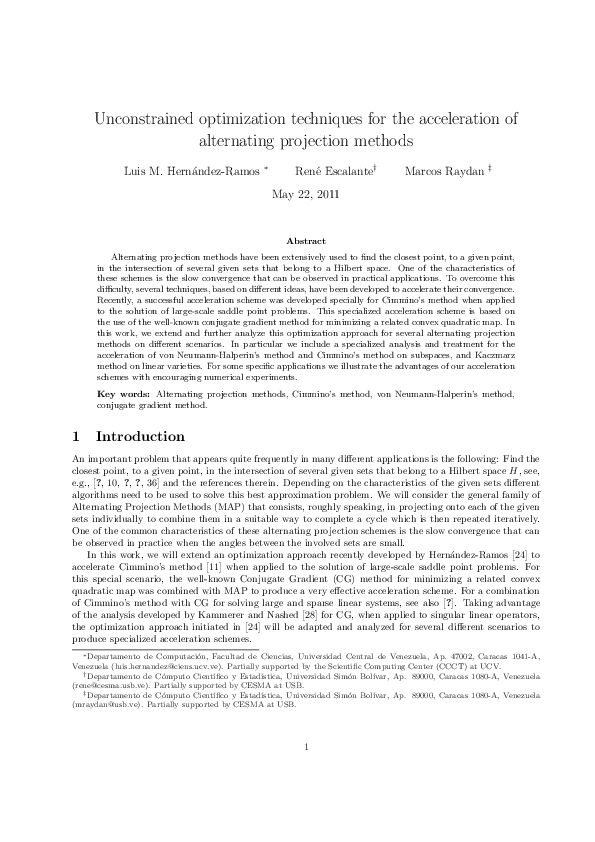 (PDF) Unconstrained optimization techniques for the acceleration of ...