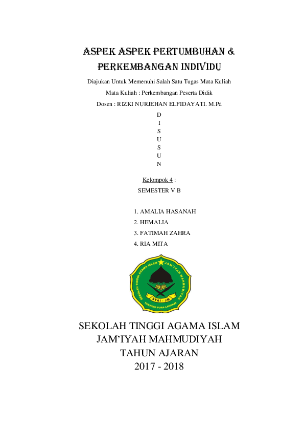 Buku Jawaban Tugas Mata Kuliah Tugas 1 Yulia Amira