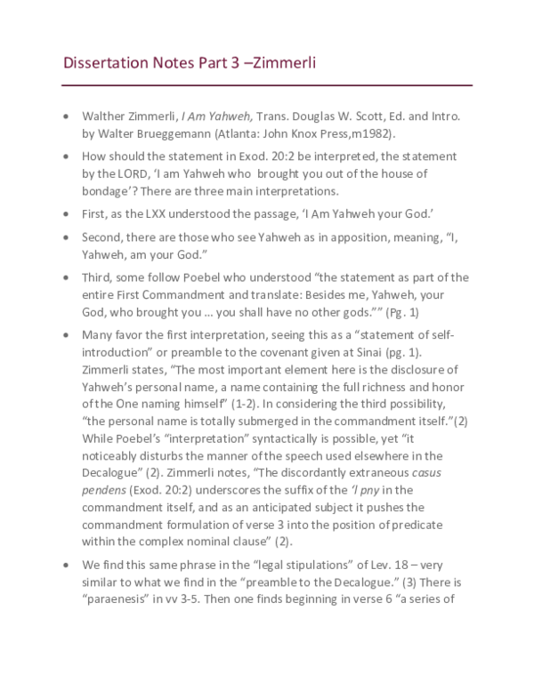 (DOC) Dissertation Notes Part 3 –Zimmerli