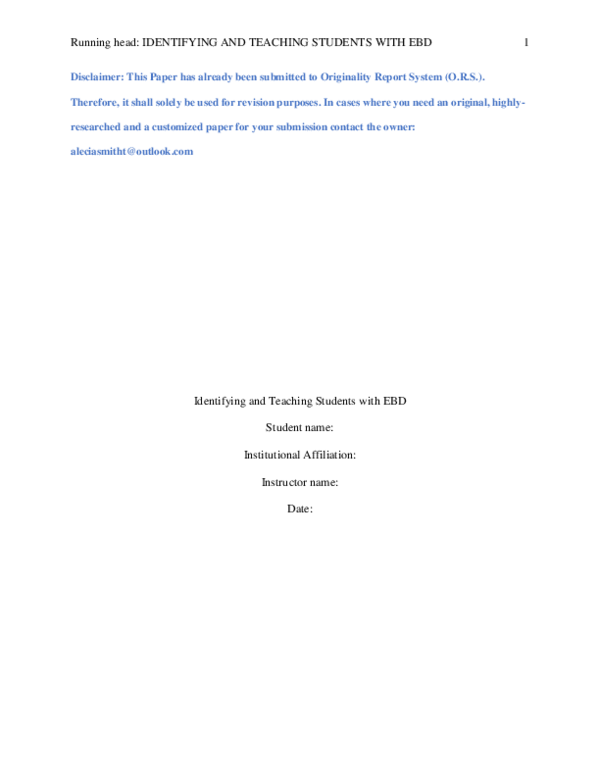 (DOC) Identifying and Teaching Students with EBD