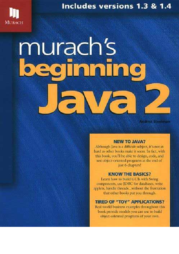 (PDF) [G] Murach Murach’S Beginning Java 2 (Includes Version 1 3 & 1 4 ...
