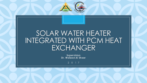 (PDF) SOLAR WATER HEATER INTEGRATED WITH PCM HEAT EXCHANGER