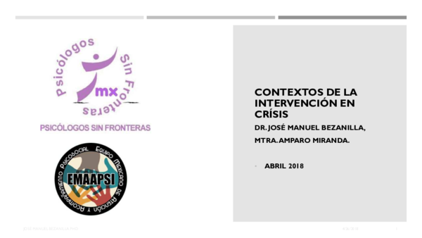(PDF) CONTEXTOS DE LA INTERVENCIÓN EN CRÍSIS
