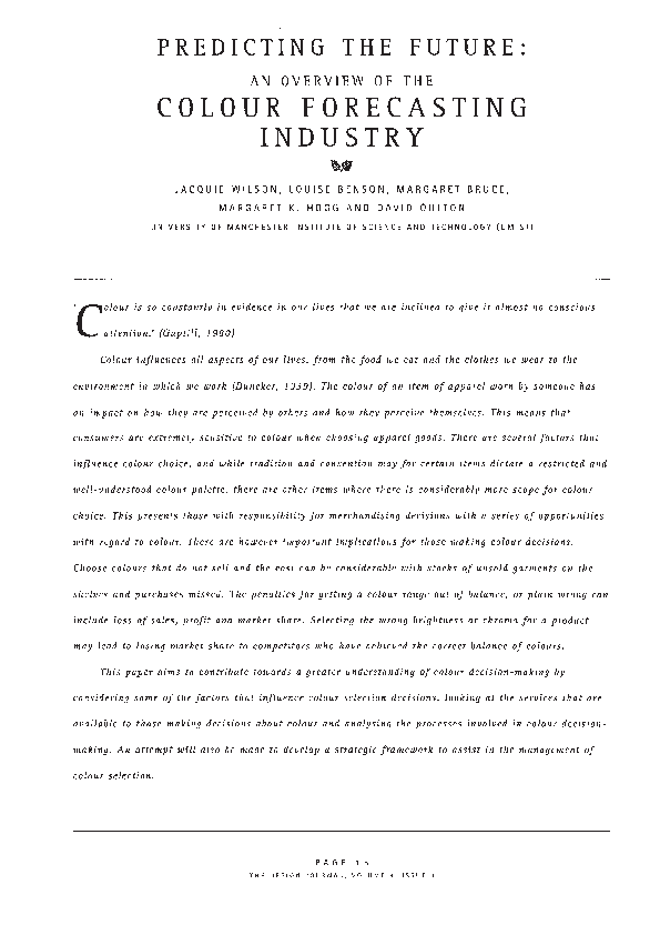 (PDF) Predicting The Future: The Colour Forecasting Industry