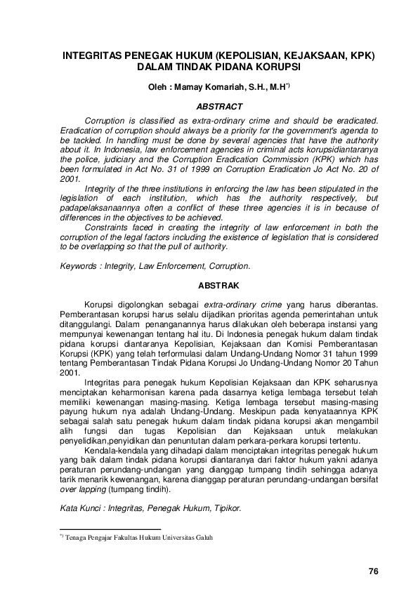 Peran KPK dan Kejaksaan dalam pemberantasan korupsi